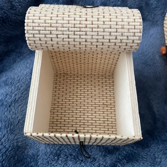 Miniature storage trunks Boho woven boxes or baskets All NEW - Picture 6 of 6